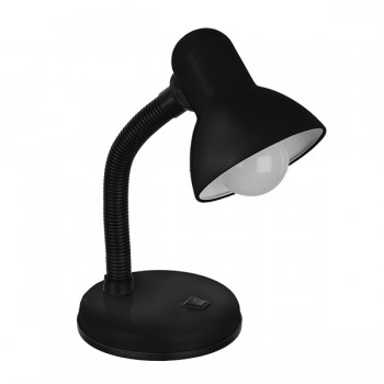 GloboStar® STUDENT BLACK 01530 Μοντέρνο Επιτραπέζιο Φωτιστικό Γραφείου Μονόφωτο Μεταλλικό Μαύρο Λευκό με Διακόπτη ΟN/OFF Φ12 x Υ32cm