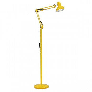 GloboStar® AUDREY 01472 Μοντέρνο Φωτιστικό Δαπέδου Μονόφωτο Μεταλλικό Κίτρινο Φ15 x Υ190cm