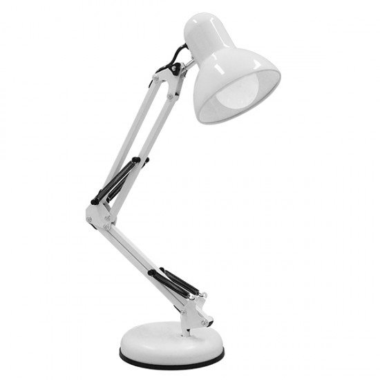 GloboStar® DESK WHITE 01539 Μοντέρνο Επιτραπέζιο Φωτιστικό Γραφείου Μονόφωτο Μεταλλικό Λευκό Φ12 x Υ67cm GloboStar® DESK WHITE 01539 Μοντέρνο Επιτραπέζιο Φωτιστικό Γραφείου Μονόφωτο Μεταλλικό Λευκό Φ12 x Υ67cm