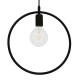 GloboStar® OMICRON 01578 Μοντέρνο Κρεμαστό Φωτιστικό Οροφής Μονόφωτο 1 x E27 Μαύρο Μεταλλικό Φ33 x Π4 x Υ33cm