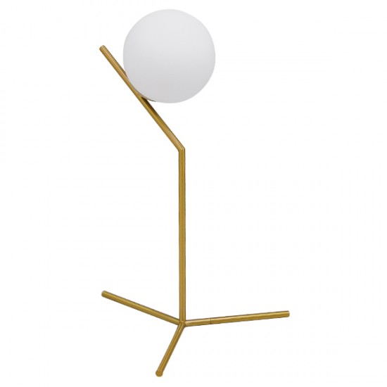 GloboStar® ELFIS GOLD 01551 Μοντέρνο Επιτραπέζιο Φωτιστικό Πορτατίφ Μονόφωτο Χρυσό Μεταλλικό με Λευκό Γυαλί Φ15 x Υ53cm GloboStar® ELFIS GOLD 01551 Μοντέρνο Επιτραπέζιο Φωτιστικό Πορτατίφ Μονόφωτο Χρυσό Μεταλλικό με Λευκό Γυαλί Φ15 x Υ53cm