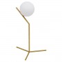GloboStar® ELFIS GOLD 01551 Μοντέρνο Επιτραπέζιο Φωτιστικό Πορτατίφ Μονόφωτο Χρυσό Μεταλλικό με Λευκό Γυαλί Φ15 x Υ53cm