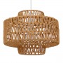 GloboStar® JENSON 00909 Vintage Κρεμαστό Φωτιστικό Οροφής Μονόφωτο 1 x E27 Πλέγμα με Ανοιχτό Καφέ Σχοινί Φ33 x Y35cm