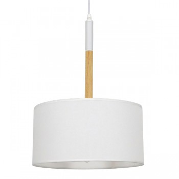 GloboStar® BRONX 01518 Μοντέρνο Κρεμαστό Φωτιστικό Οροφής Μονόφωτο 1 x E27 Μεταλλικό με Λευκό Καπέλο Φ35 x Y50cm