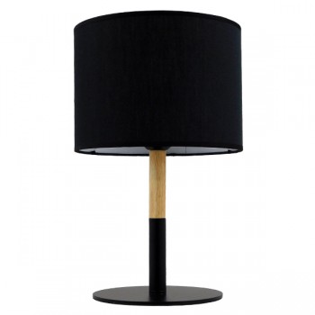 GloboStar® BRONX 01519 Μοντέρνο Επιτραπέζιο Φωτιστικό Πορτατίφ Μονόφωτο Μεταλλικό με Μαύρο Καπέλο Φ25xY40cm
