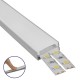 GloboStar® 70809-1M Επιφανειακό Προφίλ Αλουμινίου Ανοδιωμένο με Λευκό Οπάλ Κάλυμμα για 2 Σειρές Ταινίας LED Πατητό - Press On 1 Μέτρο