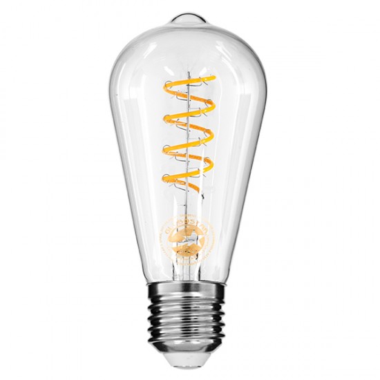 GloboStar® 99143 Λάμπα E27 ST64 Αχλάδι LED SOFT S SPIRAL FILAMENT 6W 510 lm 320° AC 85-265V Edison Retro με Διάφανο Γυαλί Θερμό Λευκό 2700 K Dimmable GloboStar® 99143 Λάμπα E27 ST64 Αχλάδι LED SOFT S SPIRAL FILAMENT 6W 510 lm 320° AC 85-265V Edison Retro με Διάφανο Γυαλί Θερμό Λευκό 2700 K Dimmable