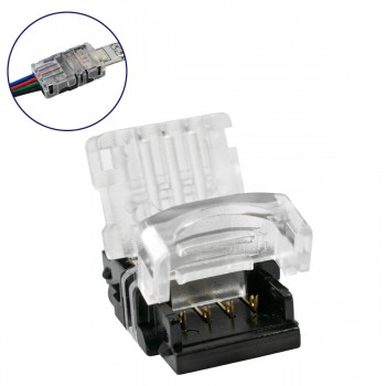 GloboStar® 70724 Αδιάβροχος Ταχυσύνδεσμος Ένωσης IP65 - Strip To Cable Connector για Ένωση 1 x RGB Αδιάβροχης Ταινίας LED Πλάτους 10mm με 1 x Καλώδιο Τροφοδοσίας