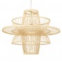 GloboStar® BALI 00862 Vintage Κρεμαστό Φωτιστικό Οροφής Μονόφωτο 1 x E27 Μπεζ Ξύλινο Μπαμπού Φ60 x Y45cm