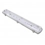 GloboStar® 90611 2 x 60cm T8 Tri-Proof Πλαστικό PC Σκαφάκι με Μεταλλικά Clips για 2 x Λάμπες Φθορίου LED Τροφοδοσίας Ενός Άκρου Αδιάβροχο IP65