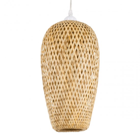 GloboStar® SAN TROPEZ 00764 Vintage Κρεμαστό Φωτιστικό Οροφής Μονόφωτο 1 x E27 Μπεζ Ξύλινο Μπαμπού Φ19 x Υ42cm GloboStar® SAN TROPEZ 00764 Vintage Κρεμαστό Φωτιστικό Οροφής Μονόφωτο 1 x E27 Μπεζ Ξύλινο Μπαμπού Φ19 x Υ42cm