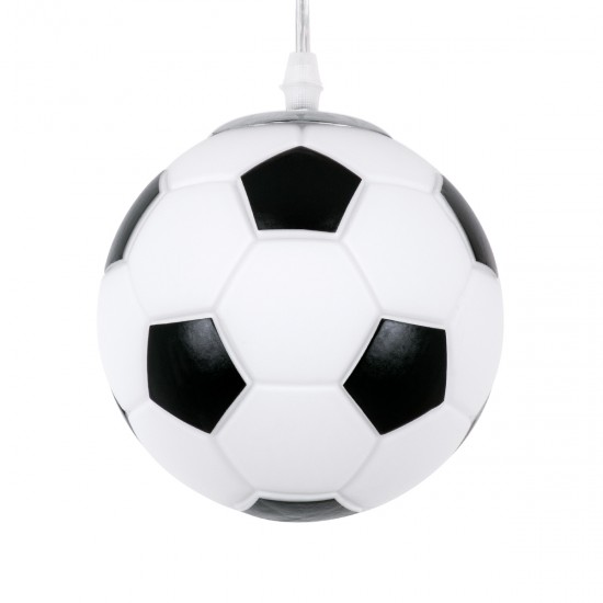 GloboStar® FOOTBALL 00643 Μοντέρνο Κρεμαστό Παιδικό Φωτιστικό Οροφής Μονόφωτο 1 x E27 Μαύρο Λευκό Γυάλινο Φ15 x Υ18cm GloboStar® FOOTBALL 00643 Μοντέρνο Κρεμαστό Παιδικό Φωτιστικό Οροφής Μονόφωτο 1 x E27 Μαύρο Λευκό Γυάλινο Φ15 x Υ18cm