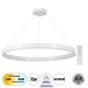 GloboStar® VENOM 61183 Κρεμαστό Φωτιστικό Δαχτυλίδι-Κύκλος LED CCT 75W 8818lm 120° AC 220-240V - Εναλλαγή Φωτισμού μέσω Τηλεχειριστηρίου All In One Ψυχρό 6000K+Φυσικό 4500K+Θερμό 2700K Dimmable Φ100cm - Λευκό - 3 Years Warranty