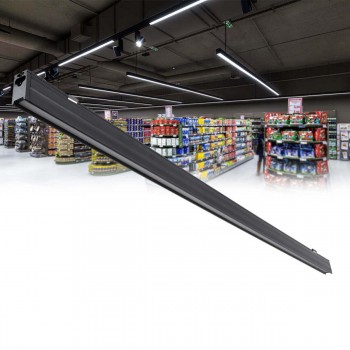 GloboStar® OFFICE 61023-S Γραμμικό Φωτιστικό Οροφής Linear LED 18W 2230lm 120° AC 220-240V Μ120 x Π2 x Υ4cm Ψυχρό Λευκό 6000K - Μαύρο - 3 Years Warranty