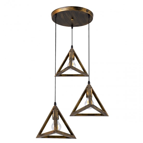 GloboStar® TRIANGLE 00619 Μοντέρνο Κρεμαστό Φωτιστικό Οροφής Τρίφωτο 3 x E27 Μπρούτζινο Μεταλλικό Πλέγμα Φ49 x Y130cm GloboStar® TRIANGLE 00619 Μοντέρνο Κρεμαστό Φωτιστικό Οροφής Τρίφωτο 3 x E27 Μπρούτζινο Μεταλλικό Πλέγμα Φ49 x Y130cm
