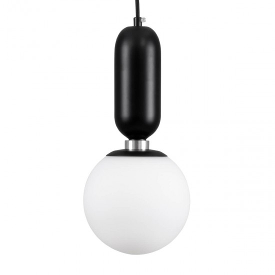 GloboStar® MAVERICK 00945 Μοντέρνο Κρεμαστό Φωτιστικό Οροφής Μονόφωτο 1 x E27 Μαύρο Μεταλλικό Γυάλινο Μπάλα Φ15 x Υ15cm GloboStar® MAVERICK 00945 Μοντέρνο Κρεμαστό Φωτιστικό Οροφής Μονόφωτο 1 x E27 Μαύρο Μεταλλικό Γυάλινο Μπάλα Φ15 x Υ15cm