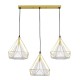 GloboStar® EIFFEL 61571 Vintage Κρεμαστό Φωτιστικό Οροφής Τρίφωτο 3 x E27 Χρυσό Μεταλλικό Πλέγμα με Λευκό Ύφασμα Μ68 x Π25 x Υ130cm GloboStar® EIFFEL 61571 Vintage Κρεμαστό Φωτιστικό Οροφής Τρίφωτο 3 x E27 Χρυσό Μεταλλικό Πλέγμα με Λευκό Ύφασμα Μ68 x Π25 x Υ130cm
