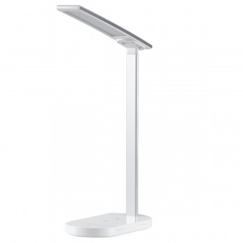 GloboStar® FIARIA 76531 Μοντέρνο Επιτραπέζιο Φωτιστικό Πορτατίφ LED 5W 500lm 180° DC 5V - με Ασύρματη Φόρτιση - Wireless Charger - Διακόπτη Αφής - CCT Θερμό Λευκό 2700K - Φυσικό Λευκό 4500K - Ψυχρό Λευκό 6000K Dimmable - Μ25 x Π10.5 x Υ35.5 - Λευκό