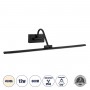 GloboStar® MIRA 60432 Μοντέρνο Φωτιστικό Τοίχου - Απλίκα Καθρέπτη Μπάνιου - Πίνακα LED 12W 1400lm 120° AC 220-240V IP44 Μ60 x Π20 x Υ13cm - Φυσικό Λευκό 4500K - Μαύρο - 3 Years Warranty