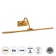 GloboStar® MIRA 60435 Μοντέρνο Φωτιστικό Τοίχου - Απλίκα Καθρέπτη Μπάνιου - Πίνακα LED 12W 1400lm 120° AC 220-240V IP44 Μ60 x Π20 x Υ13cm - Φυσικό Λευκό 4500K - Χάλκινο - 3 Years Warranty