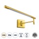 GloboStar® FRIDA 60459 Μοντέρνο Φωτιστικό Τοίχου - Απλίκα Καθρέπτη Μπάνιου - Πίνακα LED 12W 1400lm 120° AC 220-240V IP44 Μ51 x Π9 έως Π68(Ρυθμιζόμενο) x Υ10cm - Φυσικό Λευκό 4500K - Χρυσό - 3 Years Warranty