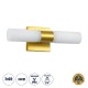 GloboStar® ANAIS 60409 Μοντέρνο Φωτιστικό Τοίχου - Απλίκα Καθρέπτη Μπάνιου - Πίνακα 2 x G9 270° AC 220-240V IP44 Μ34 x Π12 x Υ11cm - Χρυσό - 5 Years Warranty