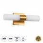 GloboStar® ANAIS 60411 Μοντέρνο Φωτιστικό Τοίχου - Απλίκα Καθρέπτη Μπάνιου - Πίνακα 2 x G9 270° AC 220-240V IP44 Μ34 x Π12 x Υ11cm - Χάλκινο - 5 Years Warranty