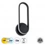 GloboStar® DALLAS 61345 Φωτιστικό Τοίχου - Απλίκα Design LED CCT 12W 1440lm 360° AC 220-240V - Εναλλαγή Φωτισμού μέσω Διακόπτη On/Off All In One Ψυχρό 6000k+Φυσικό 4500k+Θερμό 2700k Μ12 x Π6.5 x Υ32cm - Μαύρο - 3 Years Warranty