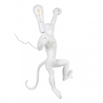 GloboStar® APES 01805 Μοντέρνο Φωτιστικό Τοίχου Απλίκα Μονόφωτο 1 x E27 Λευκό Φιγούρα L34 x W31 x H61cm