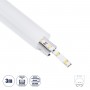 GloboStar® 70853-3M Κρεμαστό Προφίλ Αλουμινίου Ανοδιωμένο με Στρόγγυλο Λευκό Οπάλ Κάλυμμα για έως 2 Σειρές Ταινίας LED Πατητό - Press On 3 Μέτρα