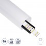 GloboStar® 70856-3M Κρεμαστό Προφίλ Αλουμινίου Μαύρο με Στρόγγυλο Λευκό Οπάλ Κάλυμμα για έως 3 Σειρές Ταινίας LED Πατητό - Press On 3 Μέτρα