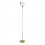 GloboStar® HUDSON 00500 Μοντέρνο Φωτιστικό Δαπέδου Μονόφωτο 1 x E27 Χρυσό Μεταλλικό Μπάλα Λευκό με Χρυσό D20 x H177cm
