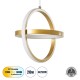 GloboStar® ALICE 61057 Κρεμαστό Φωτιστικό Οροφής Design LED CCT 20W 2400lm 300° AC 220-240V - Εναλλαγή Φωτισμού μέσω Διακόπτη On/Off All In One Ψυχρό 6000k+Φυσικό 4500k+Θερμό 2700k Μ25 x Π22 x Υ25cm - Χρυσό Βούρτσας