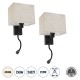 GloboStar® ROULETTE-S 61382 Μοντέρνο Φωτιστικό Τοίχου - Απλίκα Ξενοδοχείου Bed Side LED 3W 360lm & 1 x E27 36° & 360° AC 220-240V - Reading Up/Down Light - Φορτιστής USB 3A - Μ17 x Π20 x Υ37cm - Φυσικό Λευκό 4500K - Μαύρο με Μπεζ Καπέλο - Σετ 2 Τε GloboStar® ROULETTE-S 61382 Μοντέρνο Φωτιστικό Τοίχου - Απλίκα Ξενοδοχείου Bed Side LED 3W 360lm & 1 x E27 36° & 360° AC 220-240V - Reading Up/Down Light - Φορτιστής USB 3A - Μ17 x Π20 x Υ37cm - Φυσικό Λευκό 4500K - Μαύρο με Μπεζ Καπέλο - Σετ 2 Τε