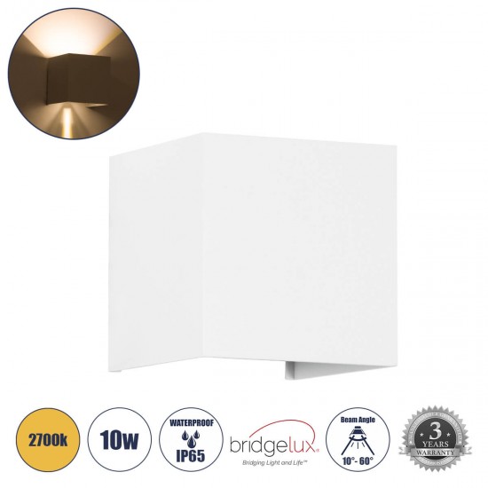 GloboStar® AXIS-S 60560 Φωτιστικό Τοίχου - Απλίκα Αρχιτεκτονικού Φωτισμού Εσωτερικού/Εξωτερικού Χώρου Up & Down LED 10W 1150lm 10 έως 60° AC 220-240V Αδιάβροχο IP65 Μ10 x Π10 x Υ10cm - Θερμό Λευκό 2700K - Λευκό - Bridgelux Chip - 3 Years Warranty GloboStar® AXIS-S 60560 Φωτιστικό Τοίχου - Απλίκα Αρχιτεκτονικού Φωτισμού Εσωτερικού/Εξωτερικού Χώρου Up & Down LED 10W 1150lm 10 έως 60° AC 220-240V Αδιάβροχο IP65 Μ10 x Π10 x Υ10cm - Θερμό Λευκό 2700K - Λευκό - Bridgelux Chip - 3 Years Warranty