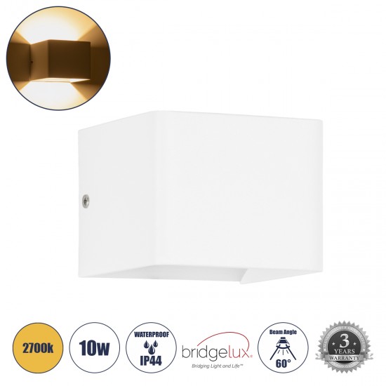 GloboStar® CIRCOA 60533 Φωτιστικό Τοίχου - Απλίκα Αρχιτεκτονικού Φωτισμού Εσωτερικού/Εξωτερικού Χώρου Up & Down LED 10W 1056lm 60° AC 220-240V IP44 Μ10 x Π8 x Υ10cm - Θερμό Λευκό 2700K - Λευκό - Bridgelux Chip - 3 Years Warranty GloboStar® CIRCOA 60533 Φωτιστικό Τοίχου - Απλίκα Αρχιτεκτονικού Φωτισμού Εσωτερικού/Εξωτερικού Χώρου Up & Down LED 10W 1056lm 60° AC 220-240V IP44 Μ10 x Π8 x Υ10cm - Θερμό Λευκό 2700K - Λευκό - Bridgelux Chip - 3 Years Warranty