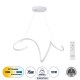 GloboStar® SPIRALE 61284 Κρεμαστό Φωτιστικό Οροφής Design LED CCT 75W 8400lm 300° AC 220-240V - Εναλλαγή Φωτισμού μέσω Τηλεχειριστηρίου All In One Ψυχρό 6000k+Φυσικό 4500k+Θερμό 2700k Dimmable Μ72 x Π25 x Υ18cm - Λευκό - 3 Years Warranty