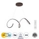 GloboStar® SPIRALE 61287 Κρεμαστό Φωτιστικό Οροφής Design LED CCT 75W 8400lm 300° AC 220-240V - Εναλλαγή Φωτισμού μέσω Τηλεχειριστηρίου All In One Ψυχρό 6000k+Φυσικό 4500k+Θερμό 2700k Dimmable Μ72 x Π25 x Υ18cm - Καφέ - 3 Years Warranty