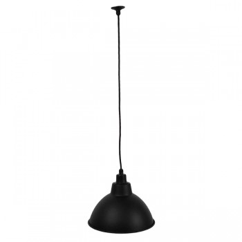 GloboStar® LOUVE 01176 Vintage Industrial Κρεμαστό Φωτιστικό Οροφής Μονόφωτο Μαύρο Μεταλλικό Καμπάνα Φ39 x Y32cm
