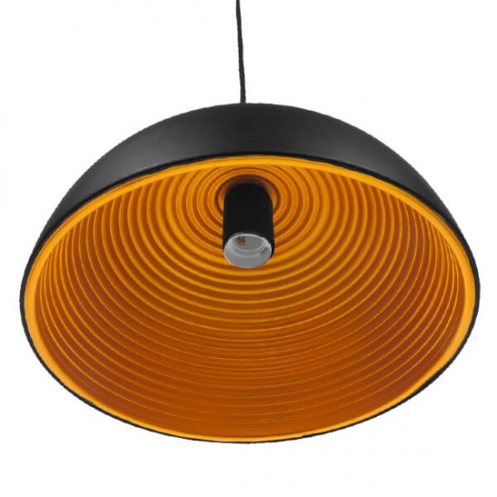 GloboStar® CHIME 01004 Μοντέρνο Κρεμαστό Φωτιστικό Οροφής Μονόφωτο Μαύρο Μεταλλικό Καμπάνα Φ30 x Y15cm GloboStar® CHIME 01004 Μοντέρνο Κρεμαστό Φωτιστικό Οροφής Μονόφωτο Μαύρο Μεταλλικό Καμπάνα Φ30 x Y15cm