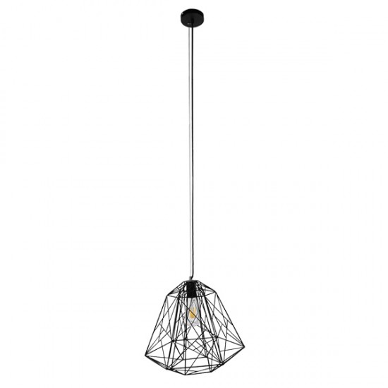 GloboStar® GRID 01022 Vintage Industrial Kρεμαστό Φωτιστικό Οροφής Μονόφωτο Μαύρο Μεταλλικό Πλέγμα Φ32 x Y34cm GloboStar® GRID 01022 Vintage Industrial Kρεμαστό Φωτιστικό Οροφής Μονόφωτο Μαύρο Μεταλλικό Πλέγμα Φ32 x Y34cm