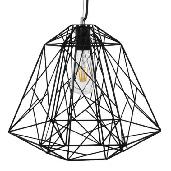 GloboStar® GRID 01022 Vintage Industrial Kρεμαστό Φωτιστικό Οροφής Μονόφωτο Μαύρο Μεταλλικό Πλέγμα Φ32 x Y34cm GloboStar® GRID 01022 Vintage Industrial Kρεμαστό Φωτιστικό Οροφής Μονόφωτο Μαύρο Μεταλλικό Πλέγμα Φ32 x Y34cm