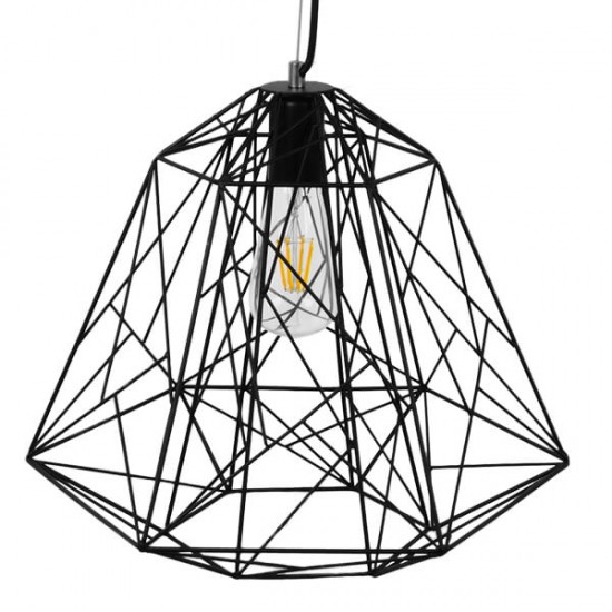 GloboStar® GRID 01022 Vintage Industrial Kρεμαστό Φωτιστικό Οροφής Μονόφωτο Μαύρο Μεταλλικό Πλέγμα Φ32 x Y34cm GloboStar® GRID 01022 Vintage Industrial Kρεμαστό Φωτιστικό Οροφής Μονόφωτο Μαύρο Μεταλλικό Πλέγμα Φ32 x Y34cm