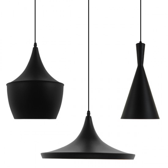 GloboStar® SHANGHAI BLACK 01025 SET 3 Μοντέρνα Κρεμαστά Φωτιστικά Οροφής Τρίφωτο 3 x E27 Μαύρα Μεταλλικά Καμπάνα GloboStar® SHANGHAI BLACK 01025 SET 3 Μοντέρνα Κρεμαστά Φωτιστικά Οροφής Τρίφωτο 3 x E27 Μαύρα Μεταλλικά Καμπάνα
