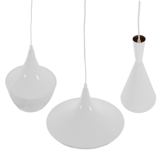 GloboStar® SHANGHAI WHITE 01026 SET 3 Μοντέρνα Κρεμαστά Φωτιστικά Οροφής Τρίφωτο 3 x E27 Λευκά Μεταλλικά Καμπάνα GloboStar® SHANGHAI WHITE 01026 SET 3 Μοντέρνα Κρεμαστά Φωτιστικά Οροφής Τρίφωτο 3 x E27 Λευκά Μεταλλικά Καμπάνα
