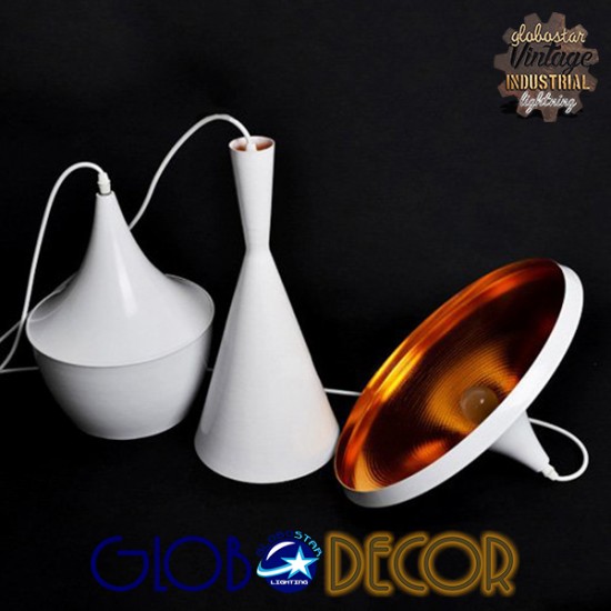 GloboStar® SHANGHAI WHITE 01026 SET 3 Μοντέρνα Κρεμαστά Φωτιστικά Οροφής Τρίφωτο 3 x E27 Λευκά Μεταλλικά Καμπάνα GloboStar® SHANGHAI WHITE 01026 SET 3 Μοντέρνα Κρεμαστά Φωτιστικά Οροφής Τρίφωτο 3 x E27 Λευκά Μεταλλικά Καμπάνα