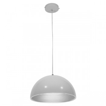 GloboStar® CHIME 01030 Μοντέρνο Κρεμαστό Φωτιστικό Οροφής Μονόφωτο Λευκό Μεταλλικό Καμπάνα Φ30 x Y15cm