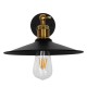 GloboStar® MINIMALL 01039 Vintage Industrial Φωτιστικό Τοίχου Απλίκα Μονόφωτο Μαύρο Μεταλλικό Καμπάνα Φ26 x Μ39 x Π26 x Υ18cm