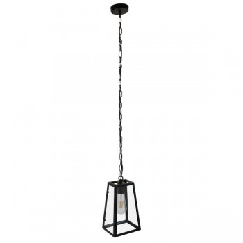 GloboStar® LIMA 01040 Vintage Industrial Κρεμαστό Φωτιστικό Οροφής Μονόφωτο Μαύρο Μεταλλικό Μ17 x Π14 x Υ26cm