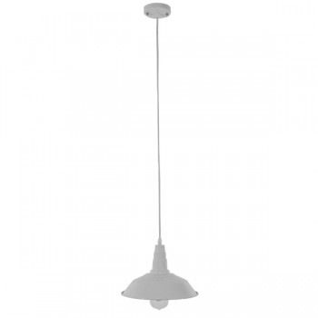 GloboStar® RAY 01044 Vintage Industrial Κρεμαστό Φωτιστικό Οροφής Μονόφωτο 1 x E27 Λευκό Μεταλλικό Καμπάνα Φ26 x Y25cm